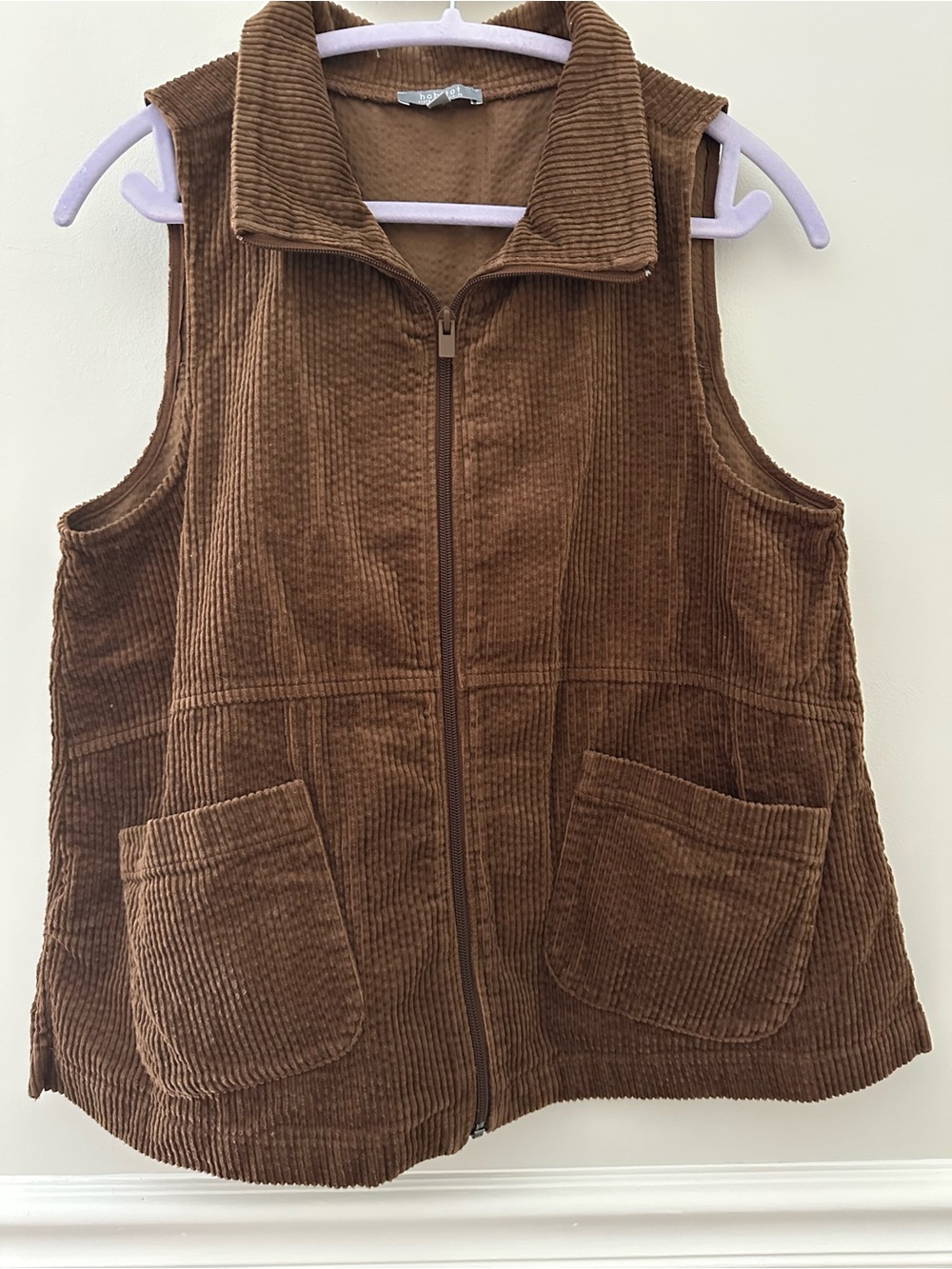 Habitat Chestnut Brown Corduroy Zip-Up Vest XS